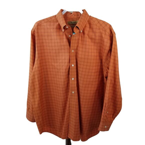 Turnbury Coral Blue Cream Men's Button  Down Shirt Size Large 33 - Picture 1 of 3